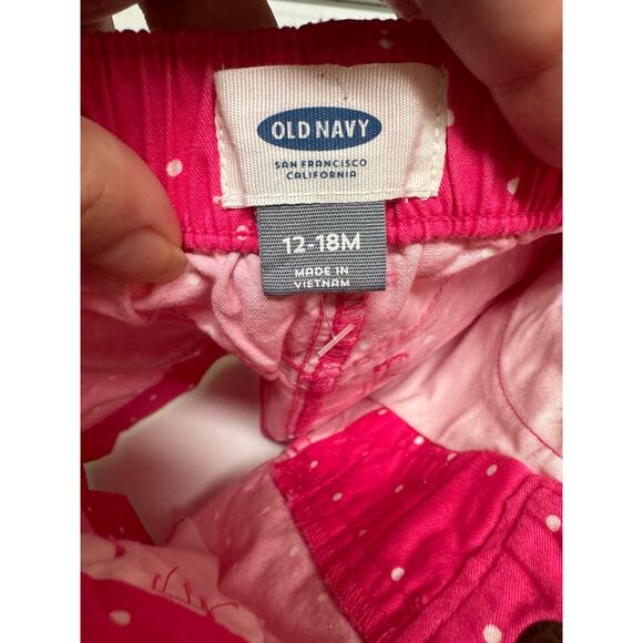 5/$35  Old Navy Girls Skirt Sz 12-18 Months Pink White Polka Dots Jean Style NEW - Picture 7 of 8